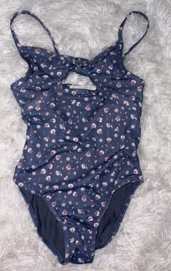 Sunset Sky Girls Sz. 7 Blue Design One Pc. Swimsuit. Adorable